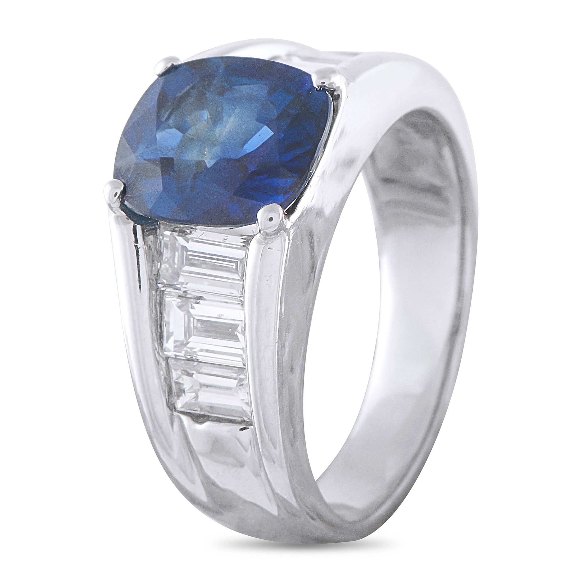 Platinum 1.54ct Diamond and Sapphire Ring