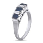 Platinum 0.29ct Diamond and Sapphire Ring