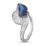 Platinum 1.0ct Diamond and Sapphire Ring
