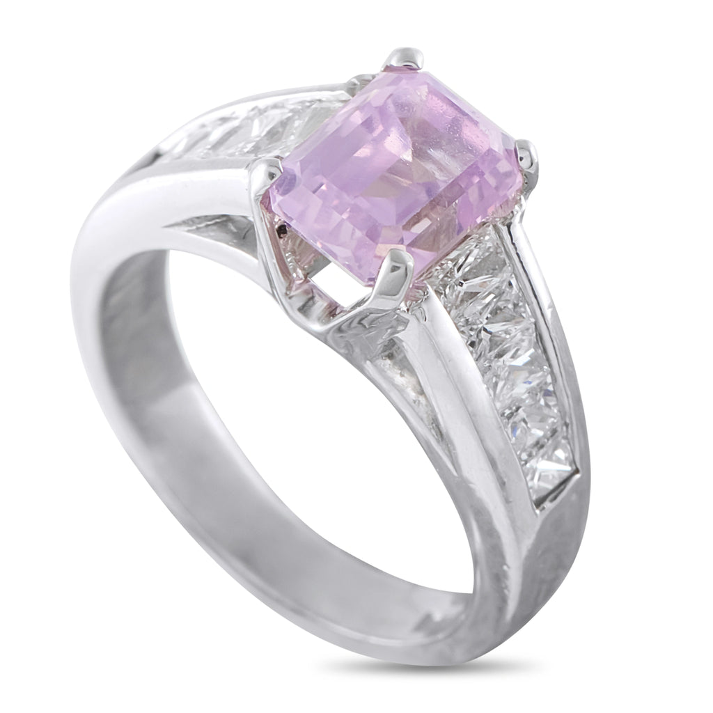 Platinum 0.90ct Diamond and Sapphire Ring
