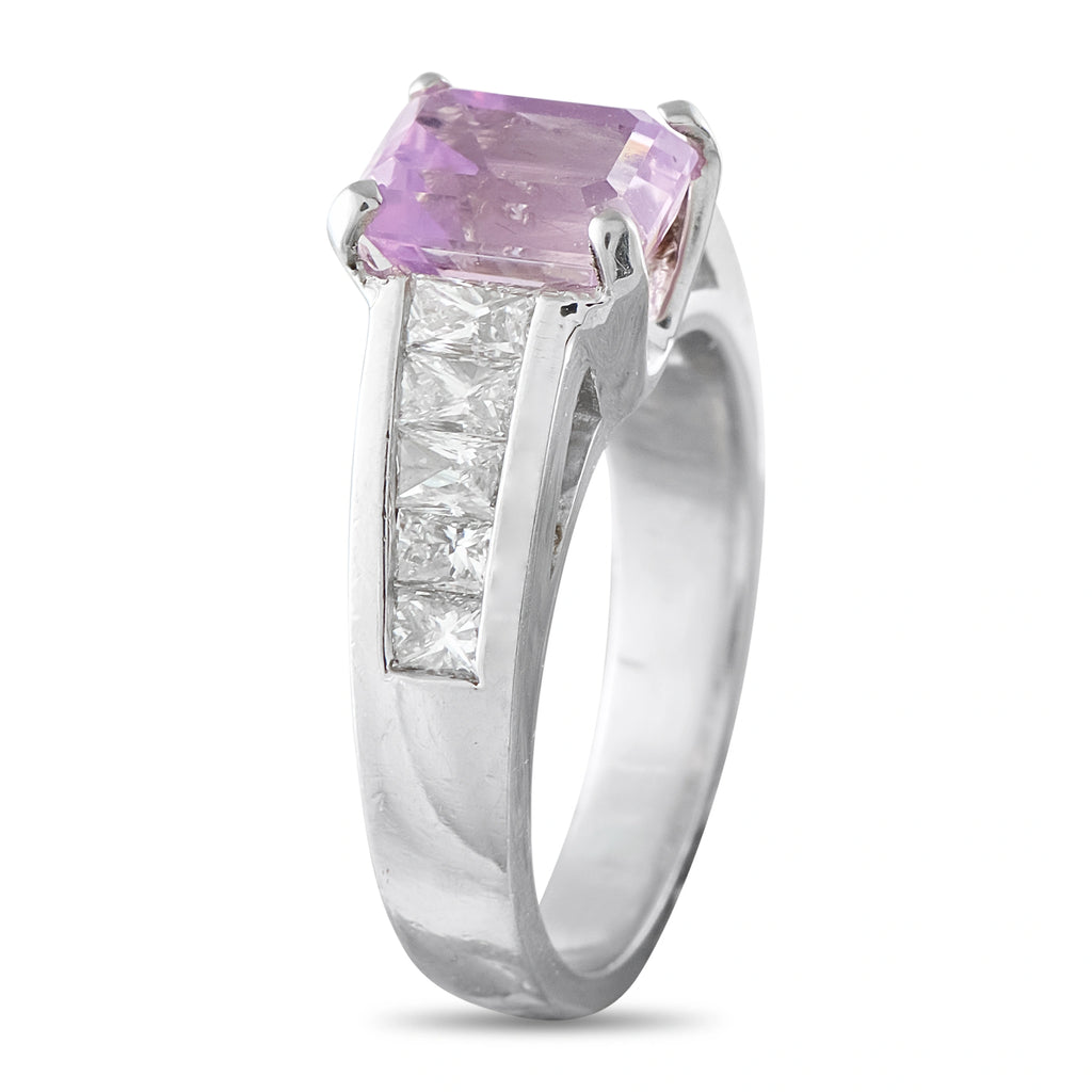 Platinum 0.90ct Diamond and Sapphire Ring
