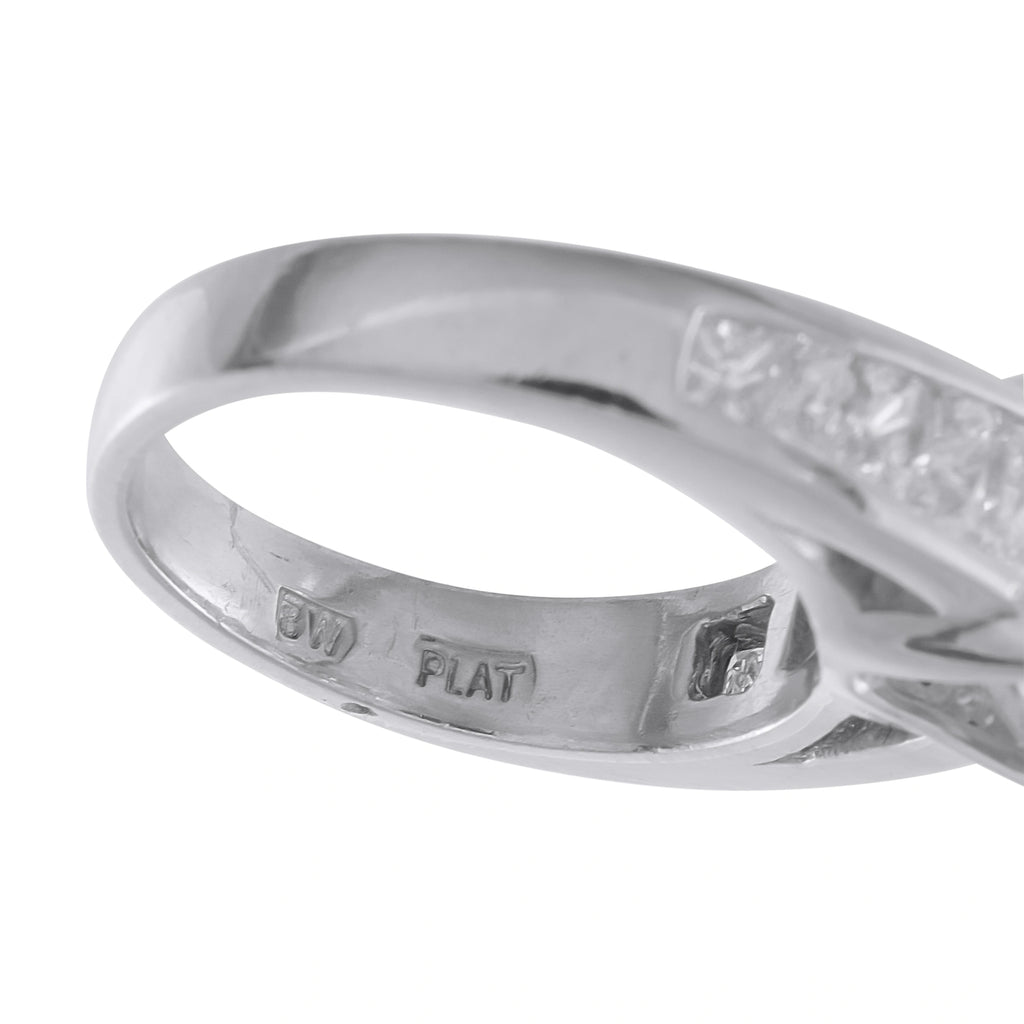 Platinum 0.90ct Diamond and Sapphire Ring