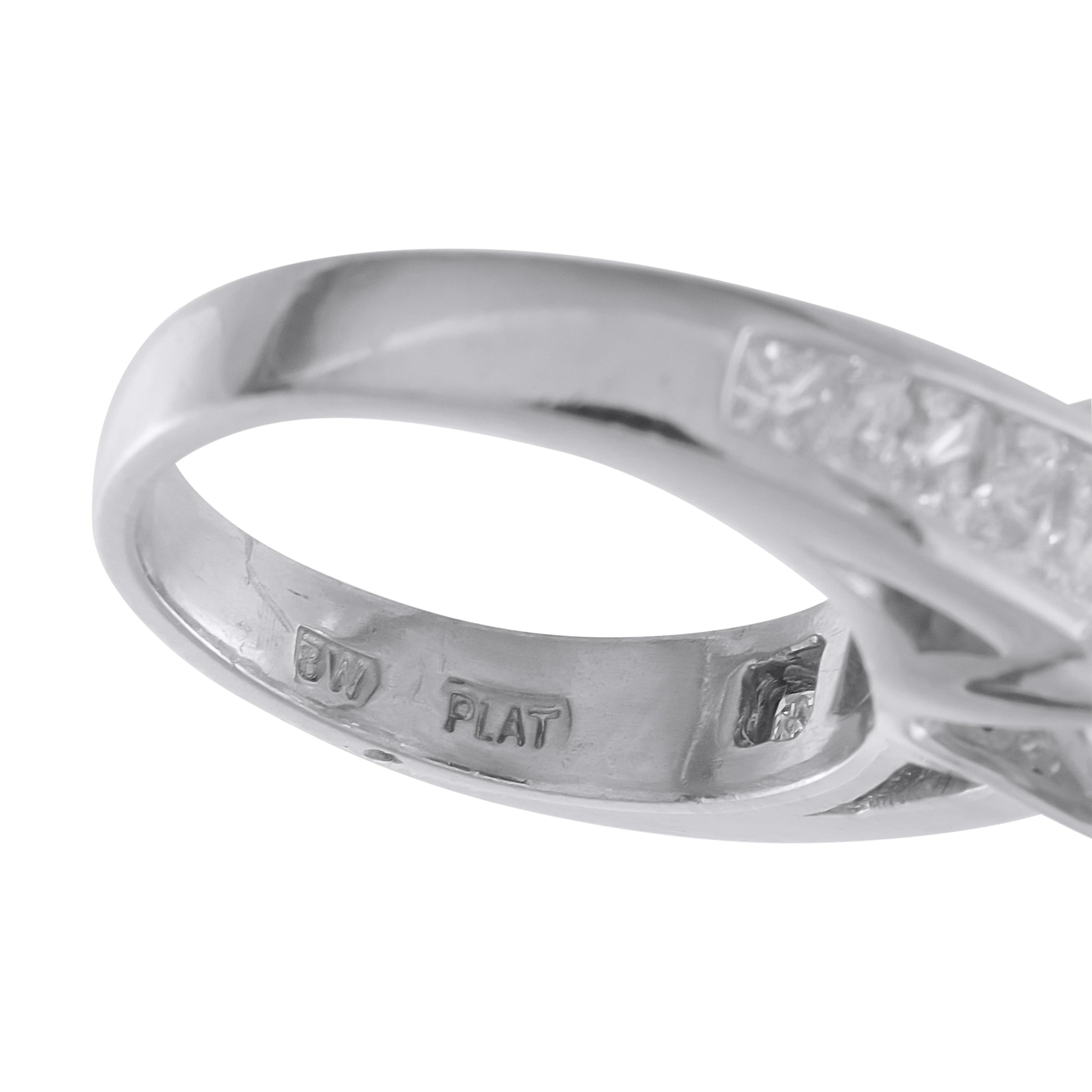 Platinum 0.90ct Diamond and Sapphire Ring