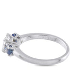 Platinum 0.80ct Diamond Sapphire Three Stone Ring