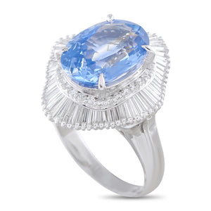 Platinum 1.37ct Diamond and Sapphire Ring