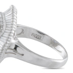 Close-up of platinum ring band stamped Pt900