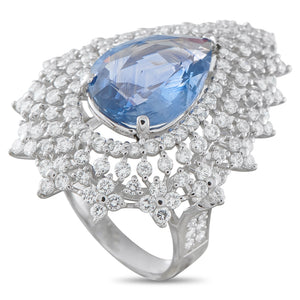 Platinum 2.47ct Diamond and Sapphire Ring