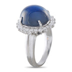 Platinum 0.62ct Diamond and Sapphire Ring