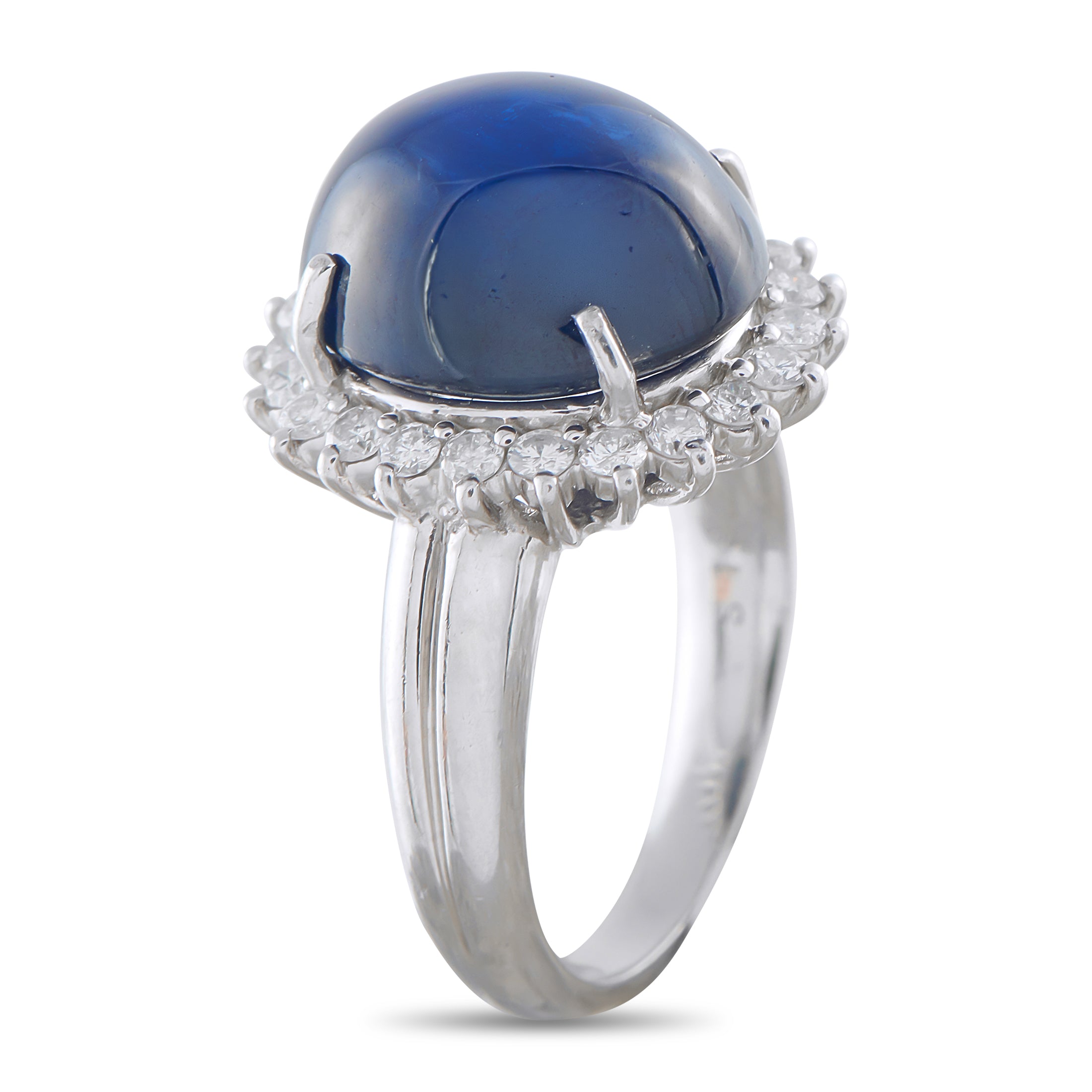 Platinum 0.62ct Diamond and Sapphire Ring
