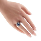 Platinum 0.62ct Diamond and Sapphire Ring