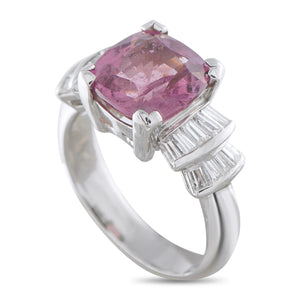 Platinum 0.88ct Diamond and Spinel Ring