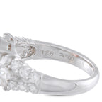 Close-up of the platinum ring band showing the 900 platinum stamp