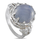 Platinum 0.20ct Diamond and Star Sapphire Art Deco Ring