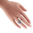 Platinum 0.20ct Diamond and Star Sapphire Art Deco Ring