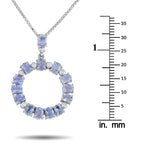 Exclusive Platinum 0.11ct Diamond and Tanzanite Necklace