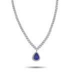 Exclusive 18K White Gold 10.03ct Diamond and Tanzanite Necklace – This breathtaking necklace is worthy of even your most spec