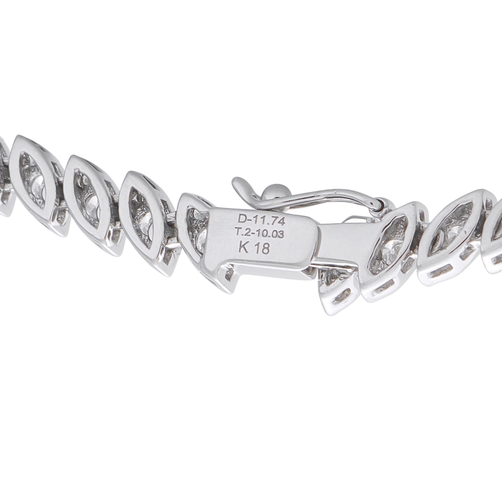 Exclusive 18K White Gold 10.03ct Diamond and Tanzanite Necklace