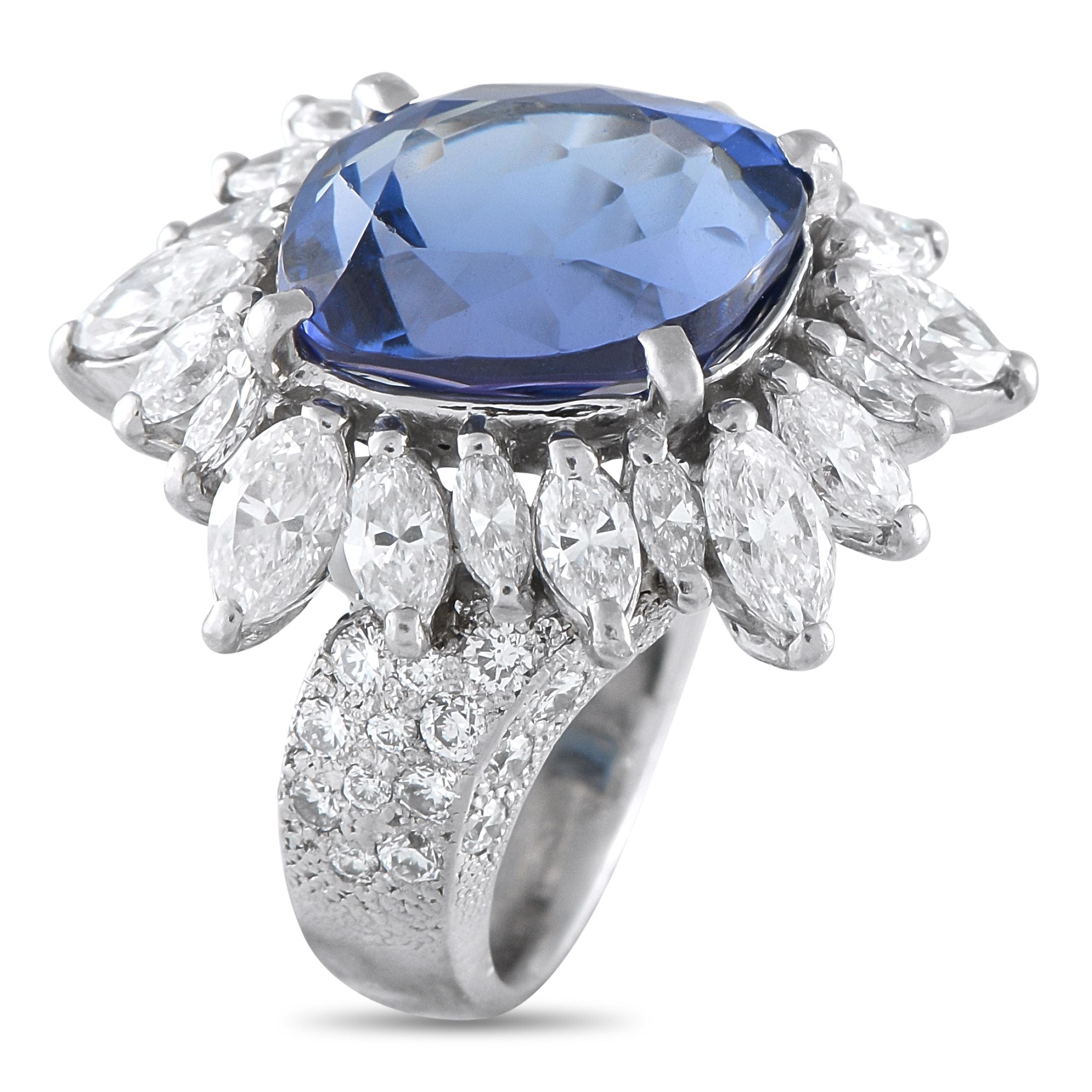 Exclusive Platinum 2.93ct Diamond and Tanzanite Ring