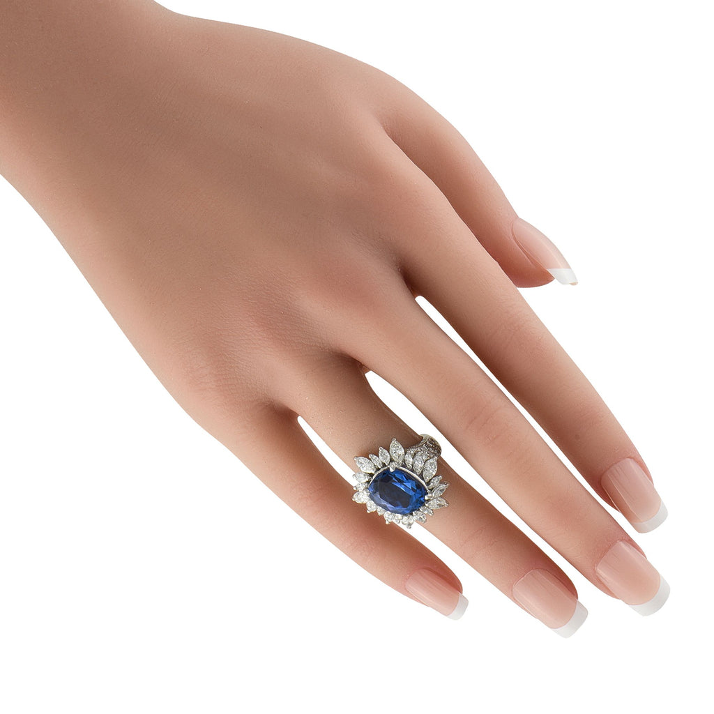 Exclusive Platinum 2.93ct Diamond and Tanzanite Ring