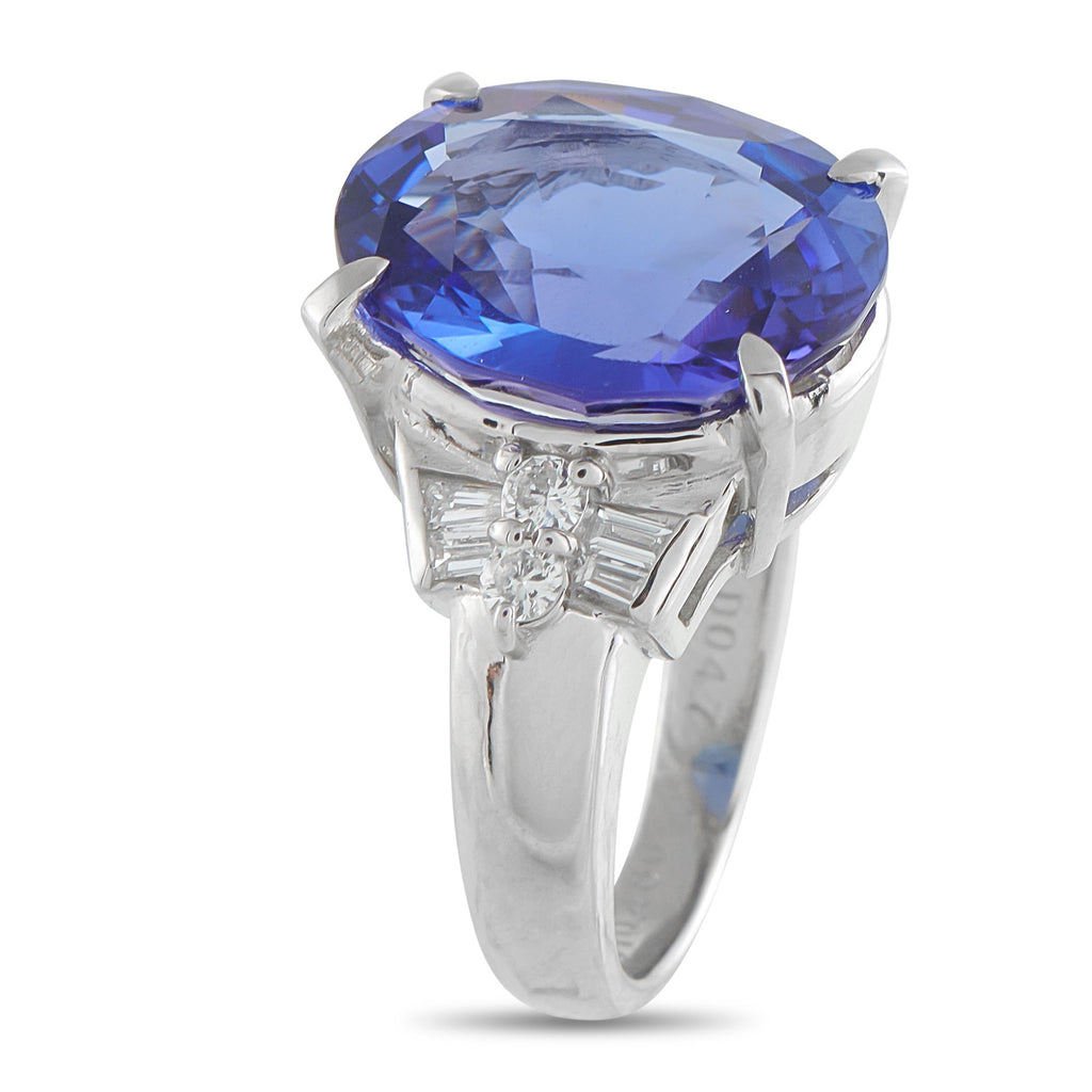 Exclusive Platinum 0.47ct Diamond and Tanzanite Ring