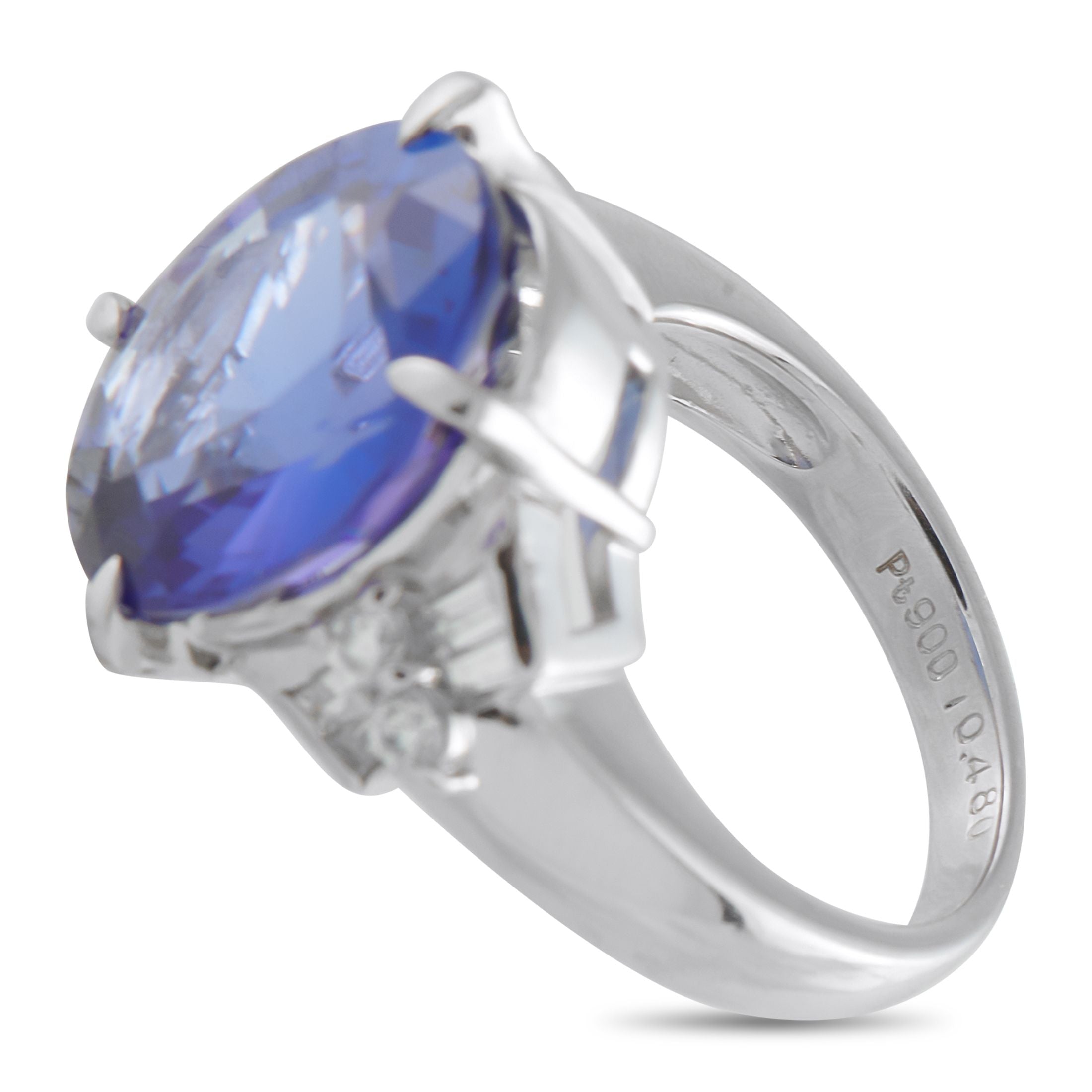 Exclusive Platinum 0.47ct Diamond and Tanzanite Ring