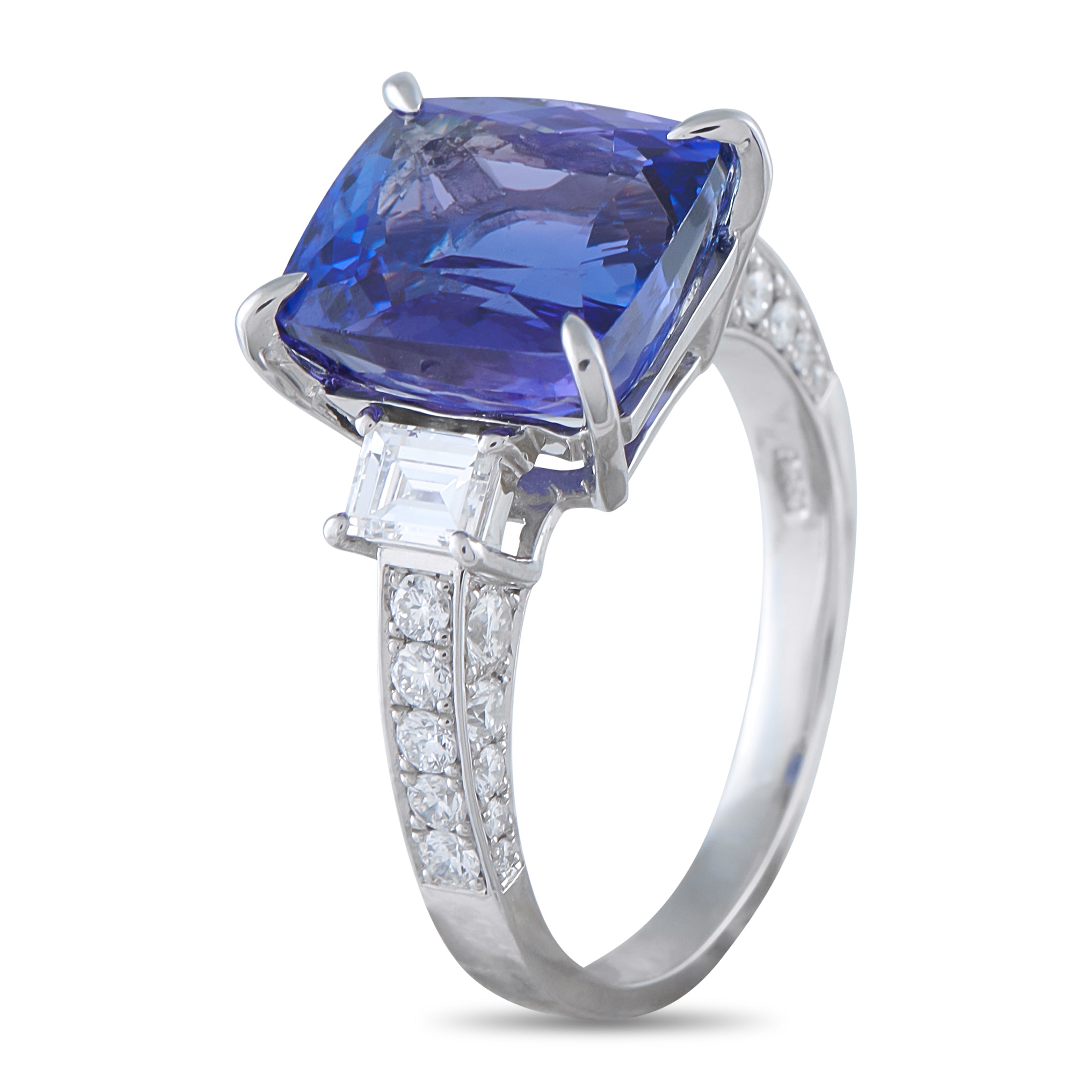 Platinum 1.64ct Diamond and Tanzanite Ring