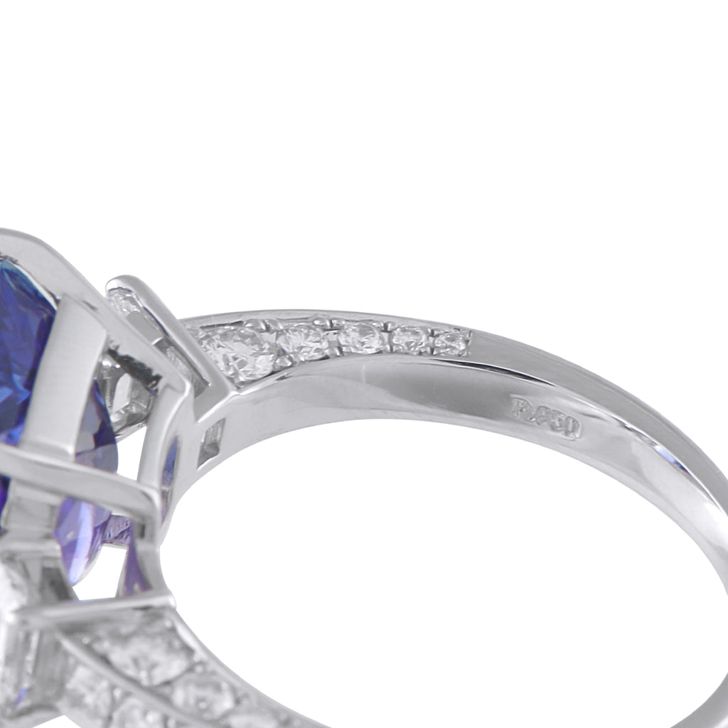 Platinum 1.64ct Diamond and Tanzanite Ring