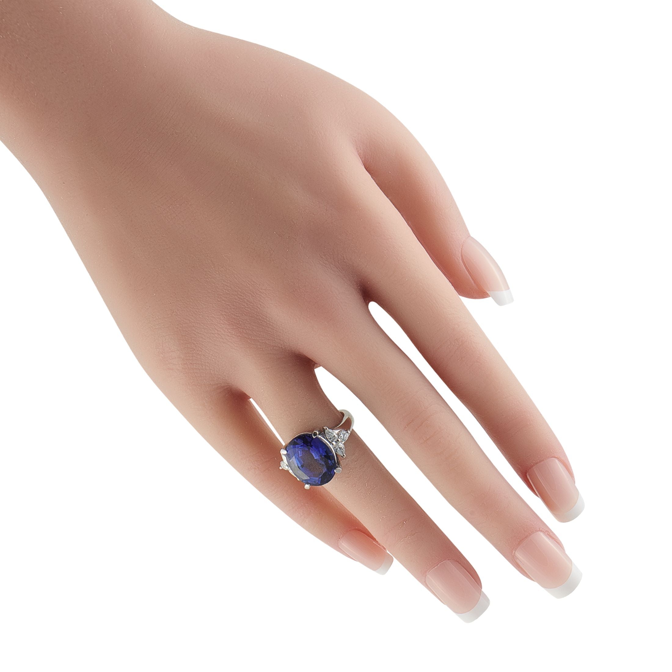 Exclusive Platinum 0.56ct Diamond and Tanzanite Ring