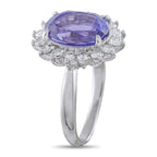 Platinum 0.82ct Diamond and Tanzanite Ring
