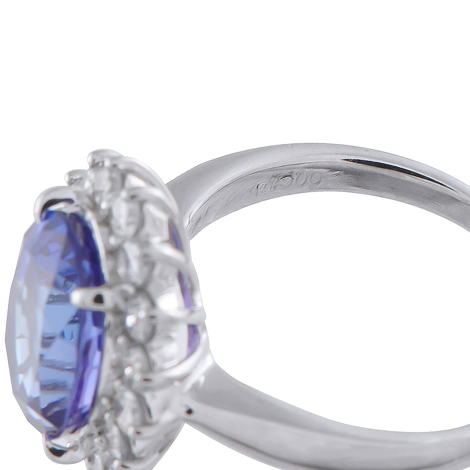 Platinum 0.82ct Diamond and Tanzanite Ring