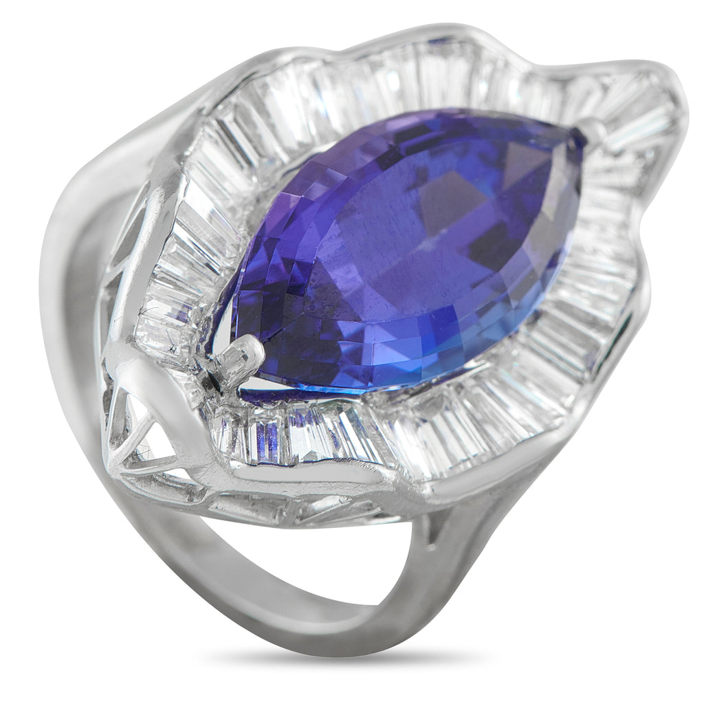 Platinum 1.80ct Diamond and Tanzanite Ring