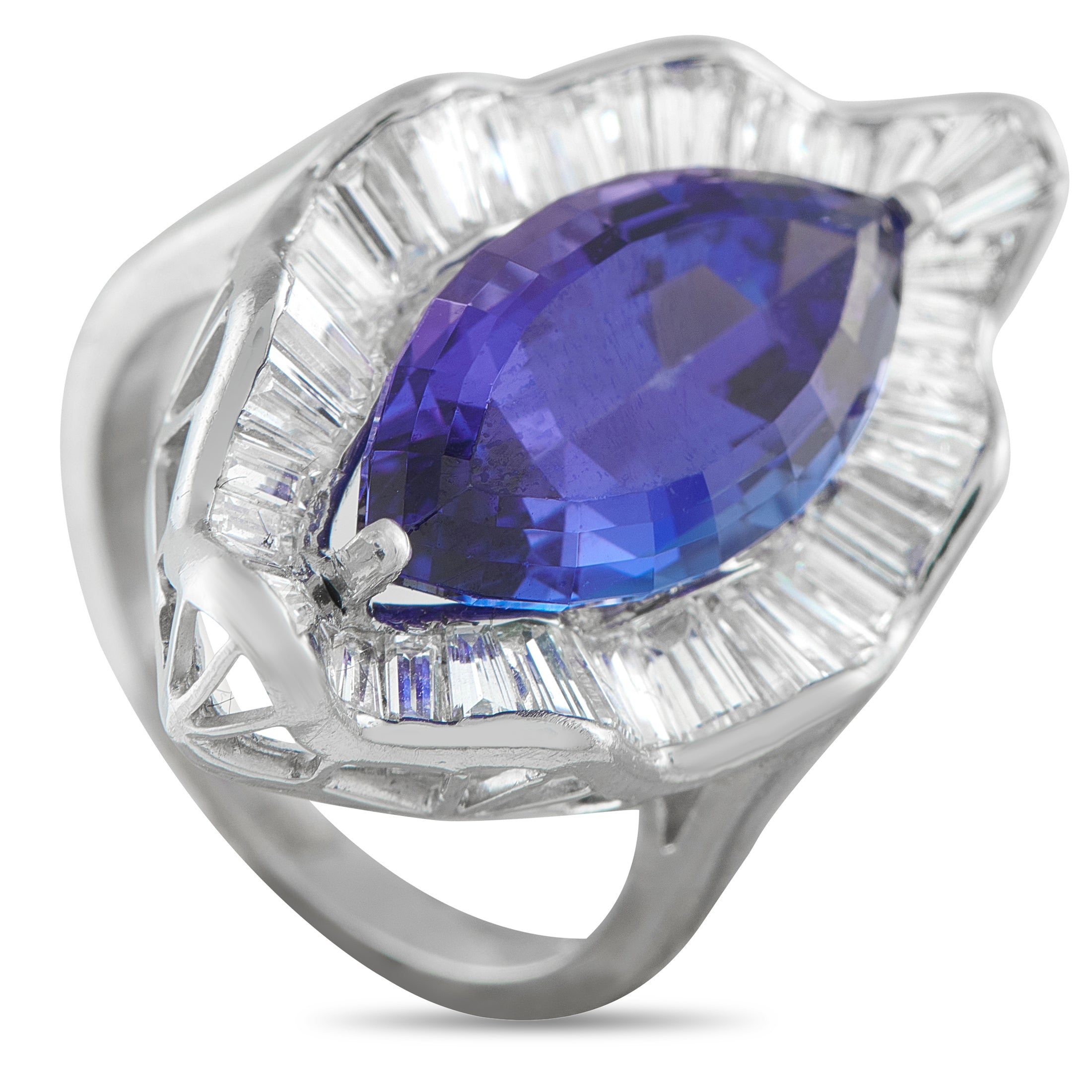 Platinum 1.80ct Diamond and Tanzanite Ring