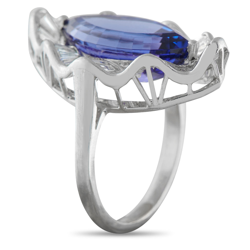 Platinum 1.80ct Diamond and Tanzanite Ring