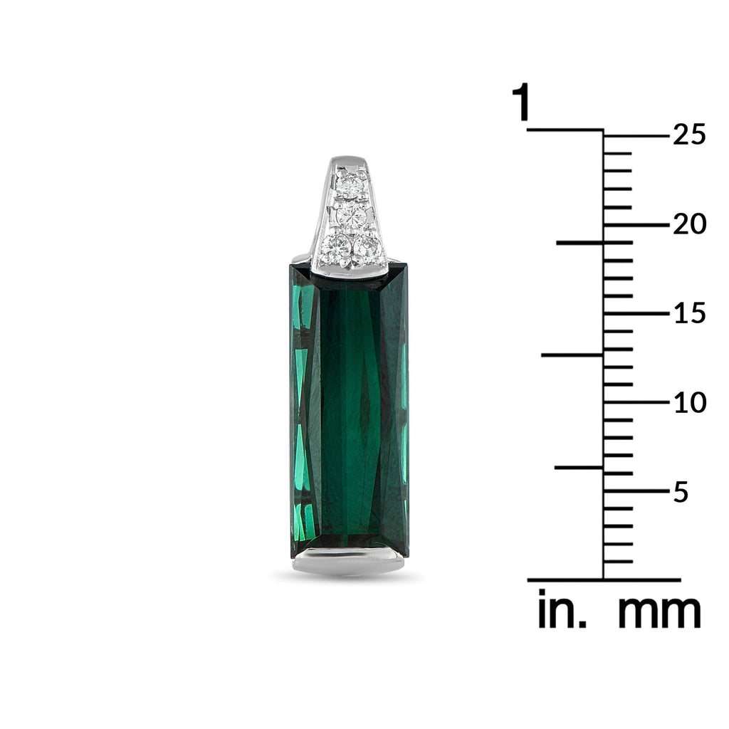 Exclusive Platinum 0.009ct Diamond and Tourmaline Pendant MF17-073025