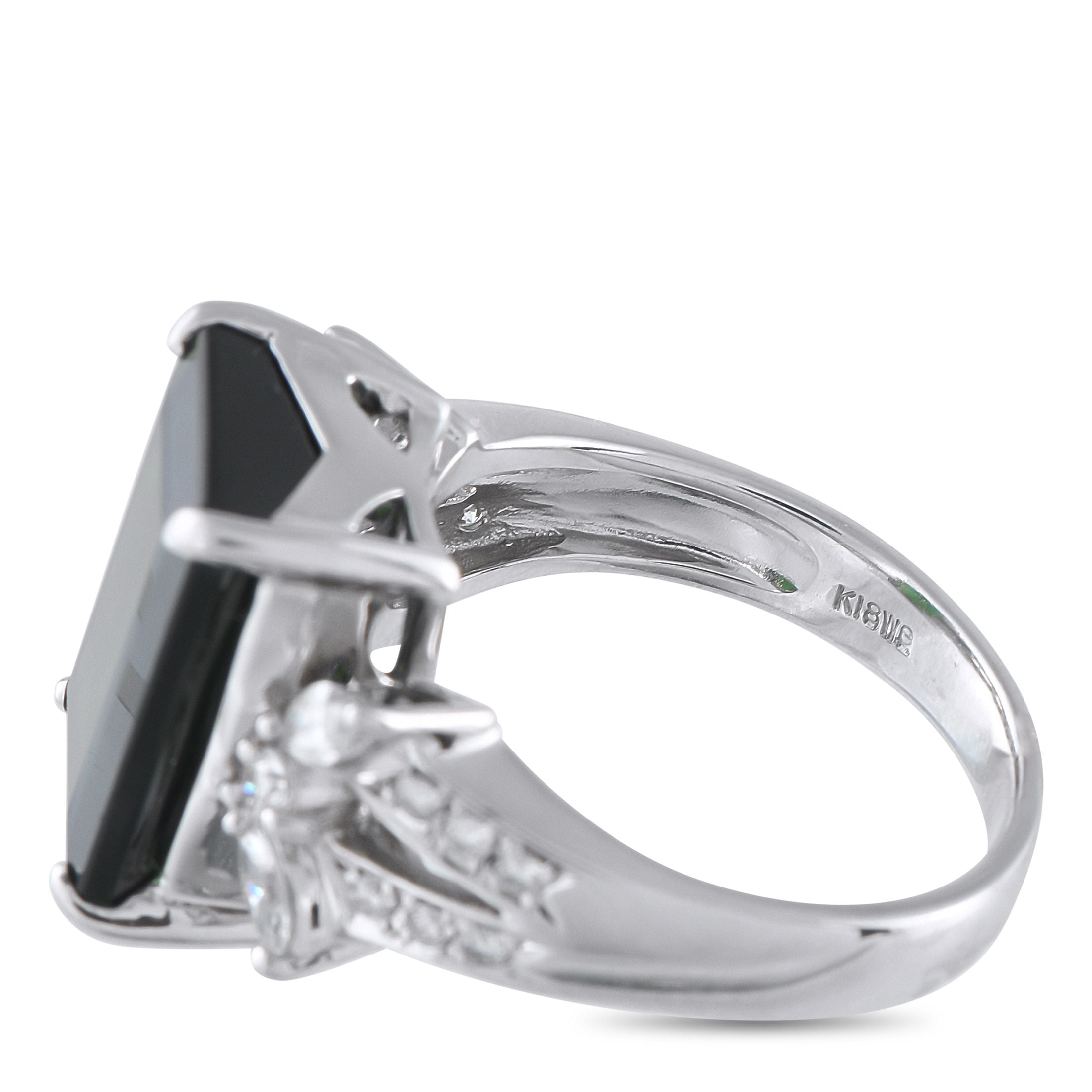 Exclusive Platinum 0.54ct Diamond and Tourmaline Ring