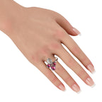 Platinum 0.60ct Diamond and Tourmaline Ring