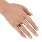 Platinum 0.67ct Diamond and Tourmaline Ring