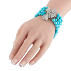 Platinum 5.50ct Diamond and Turquoise Bracelet