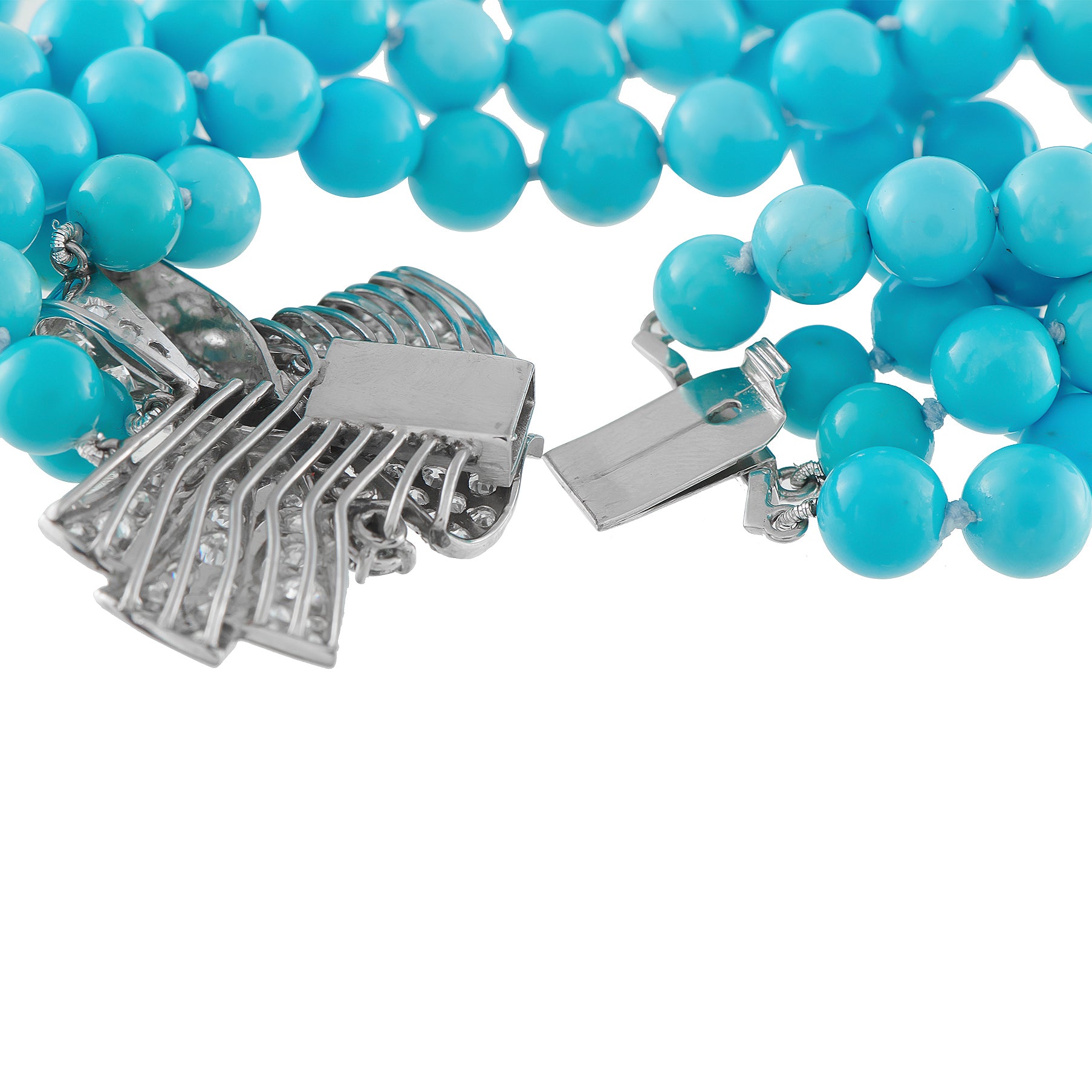 Platinum 5.50ct Diamond and Turquoise Bracelet
