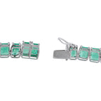 Platinum 26.87ct Emerald Line Bracelet