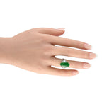 Exclusive Platinum 0.72ct Diamond and Jade Ring