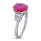 Platinum Diamond and 2.09ct No-Heat Burmese Ruby Ring