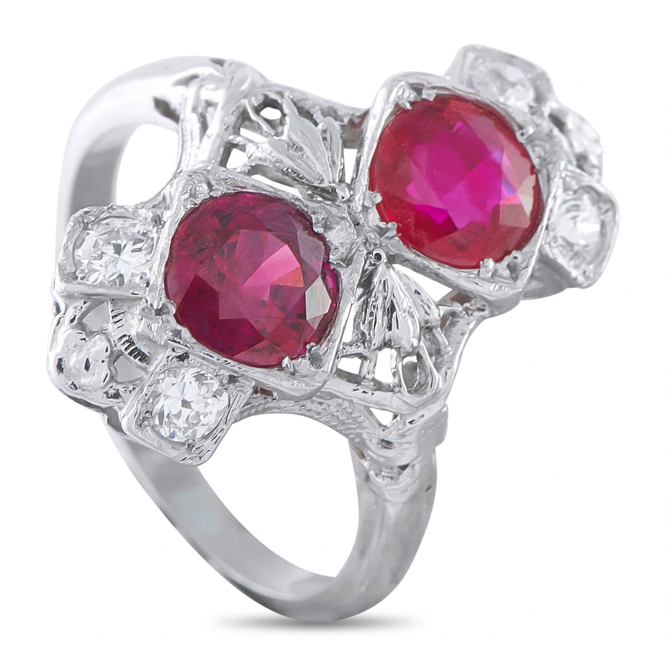 Antique Platinum 1.85ct Ruby Ring