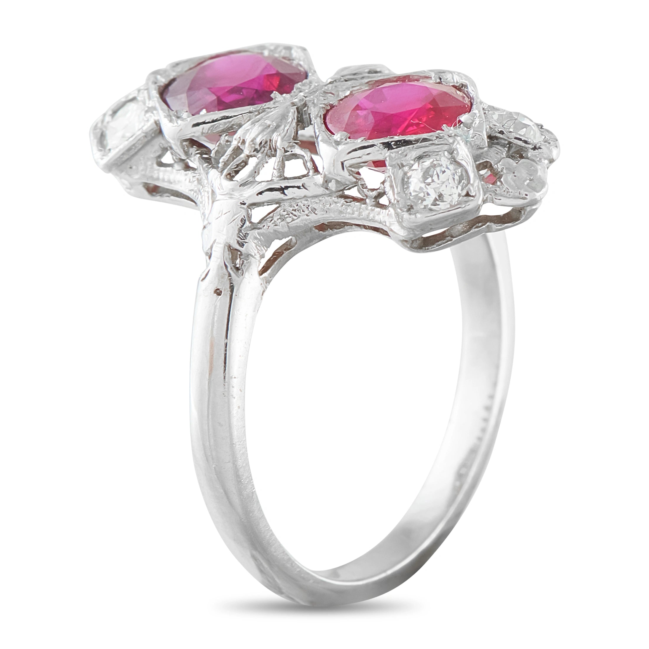 Antique Platinum 1.85ct Ruby Ring