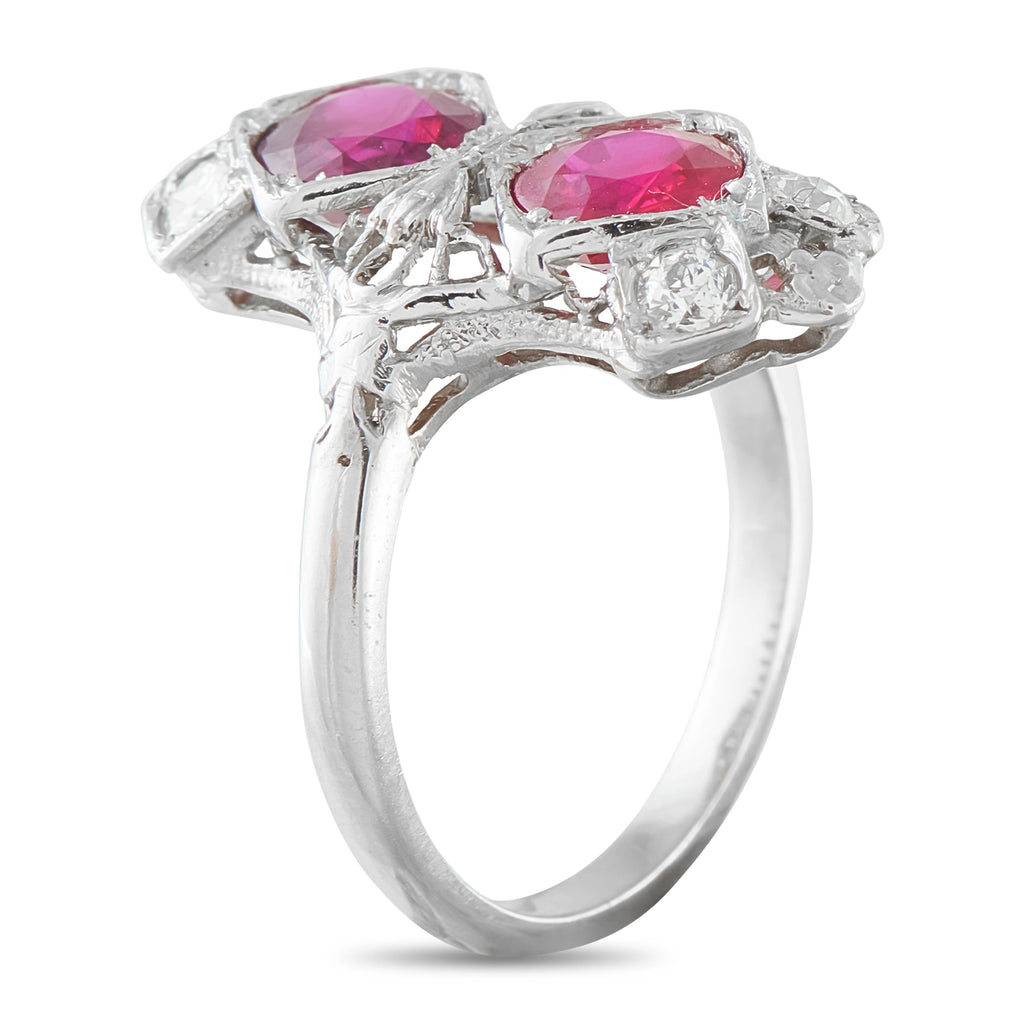 Antique Platinum 1.85ct Ruby Ring