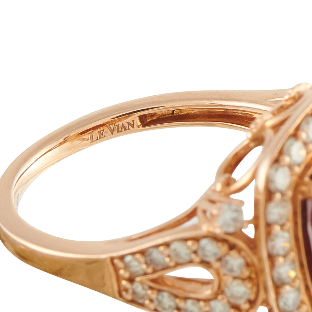 Le Vian 14K Rose Gold 0.66ct Diamond and Garnet Ring