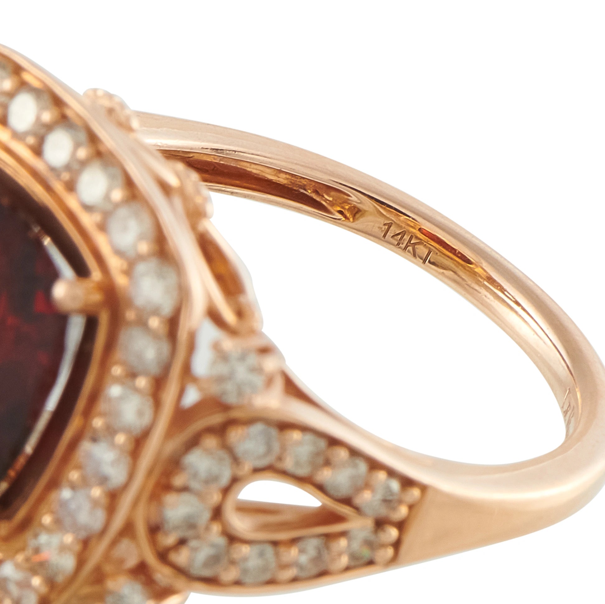 Le Vian 14K Rose Gold 0.66ct Diamond and Garnet Ring