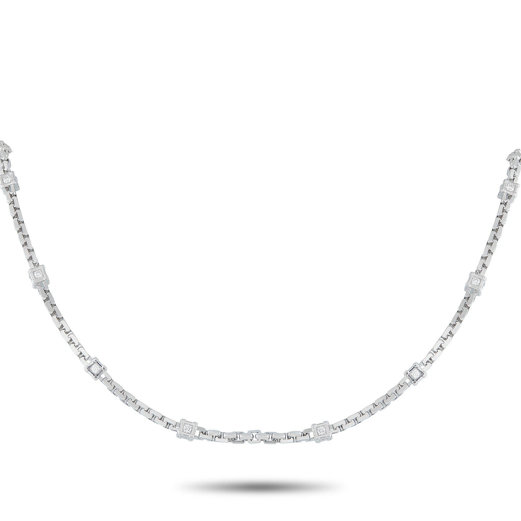 Louis Vuitton18K White Gold 2.0ct Diamond Chain Necklace LV06-102725 – This simple, sophisticated Louis Vuitton chain necklac