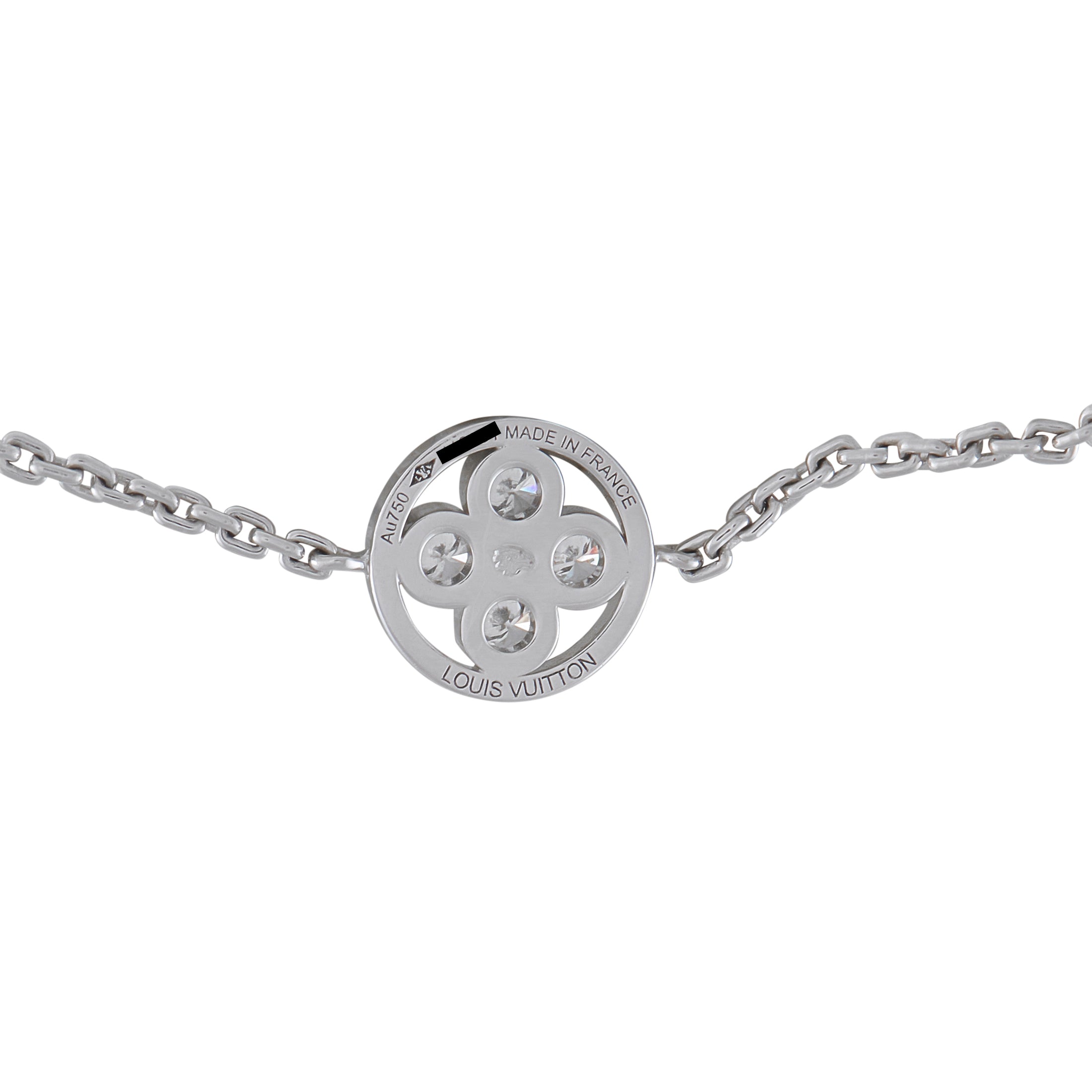LOUIS VUITTON 18K White Gold 1.40ct Diamond and Ruby Necklace