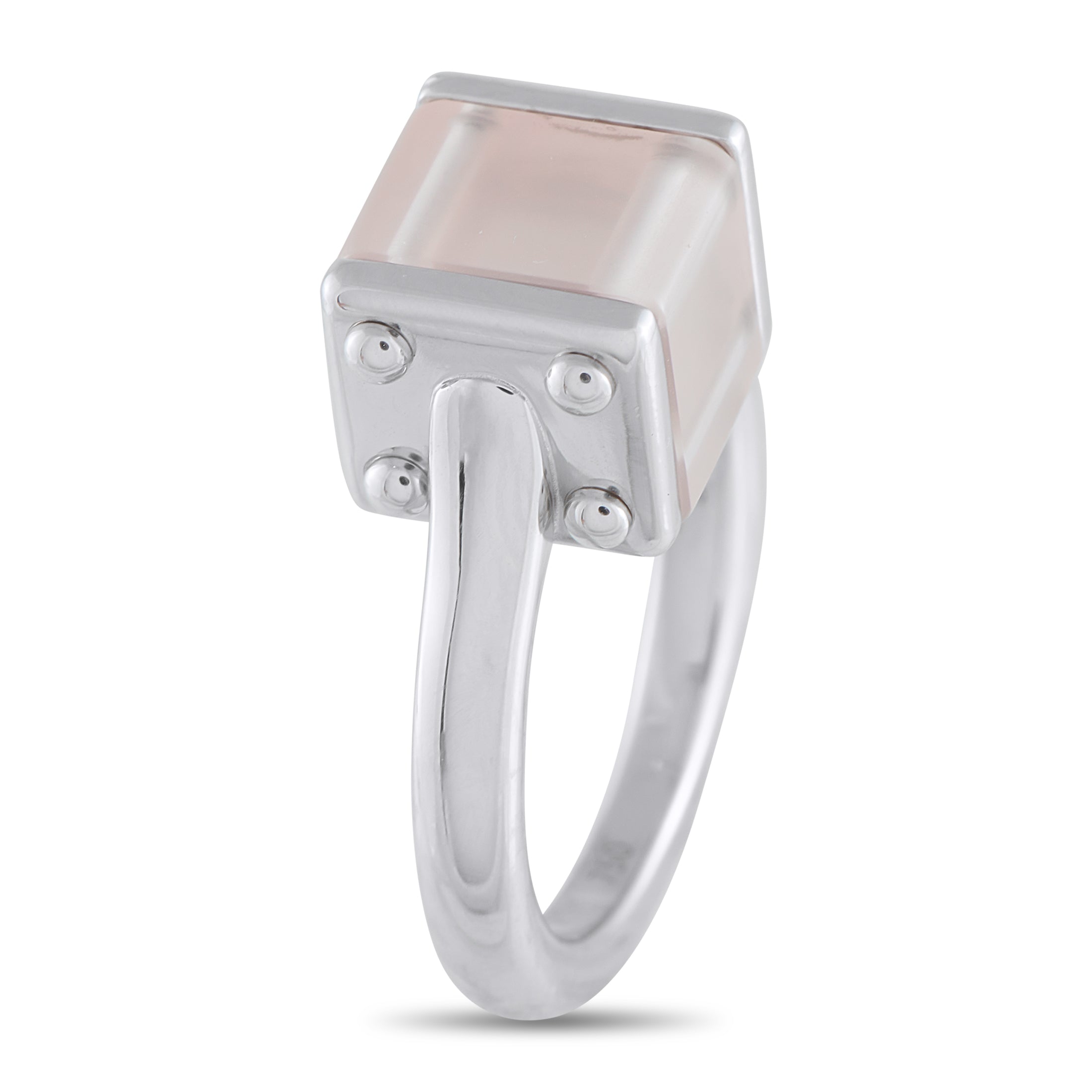 Louis Vuitton18K White Gold Rose Quartz Ring